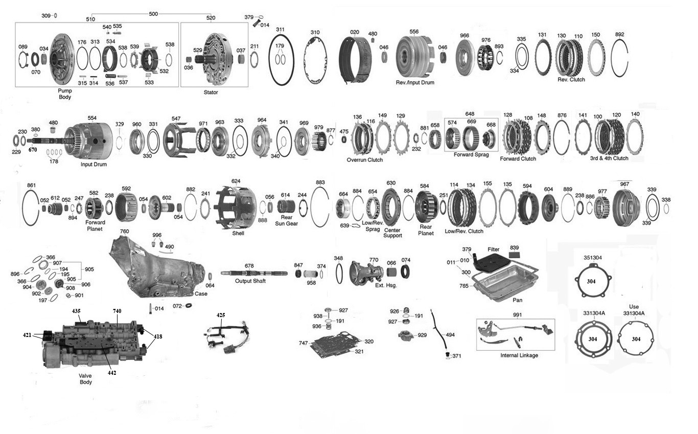 Trans Parts Online 700 4l60e Transmission Parts